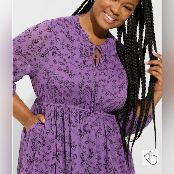 ➕ 🍂🍁 Fall NWOT Torrid Mini Clip Dot Front Keyhole Dress Sz 1X/XL/14-16 - Picture 3 of 3